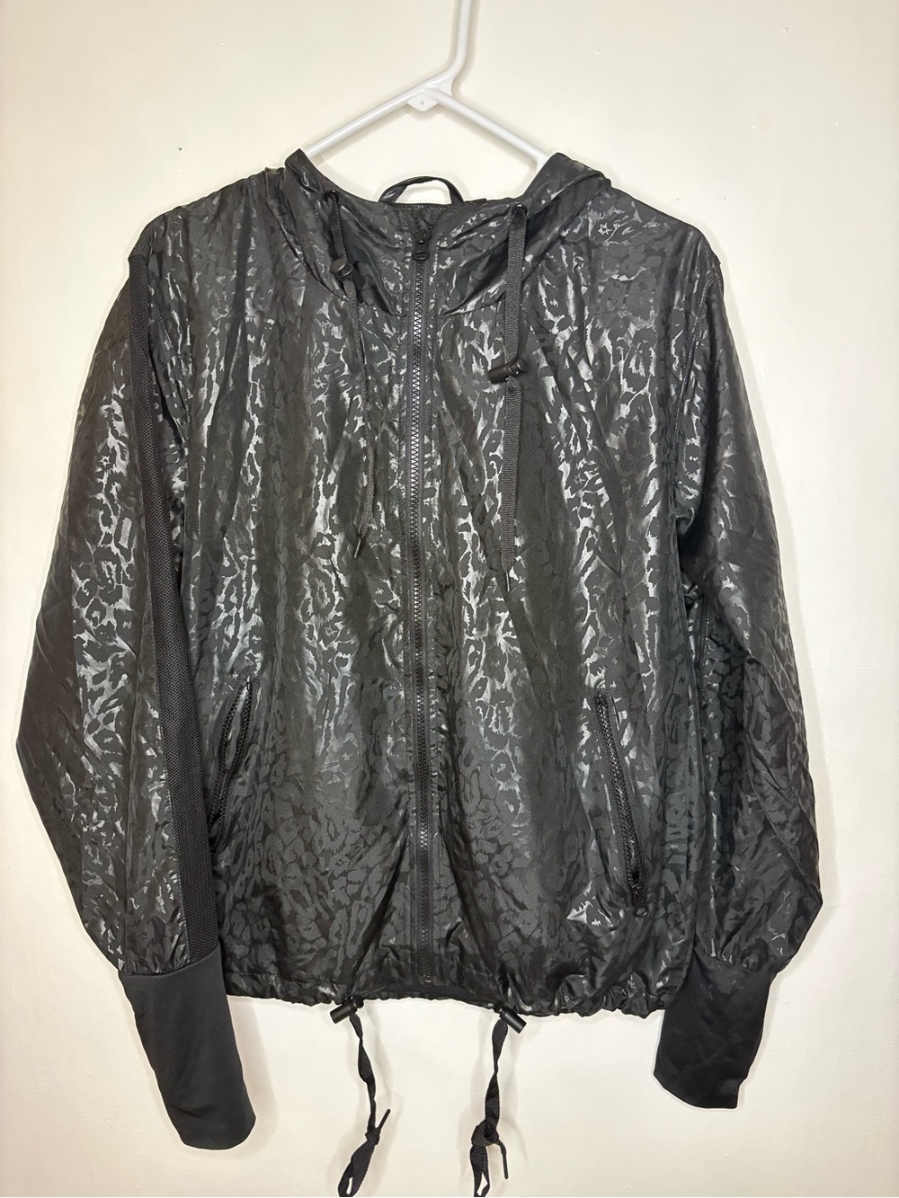 ZYIA Black Subtle Camo-Texture Active Jacket